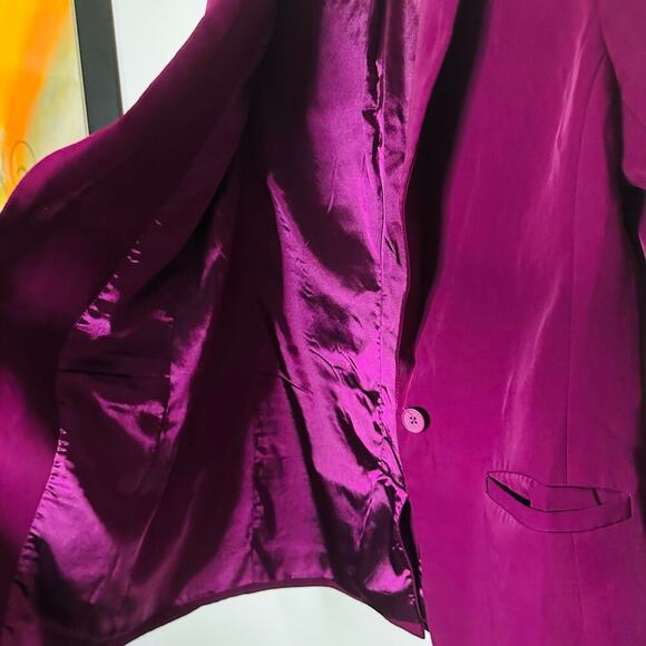 ENDLESS ROSE Purple Jewel Toned Single Button Breasted Blazer Size Medium - Picture 9 of 11